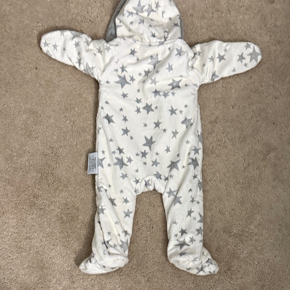 Minky Couture Starry Night Hooded Baby Footie - Picture 4 of 4